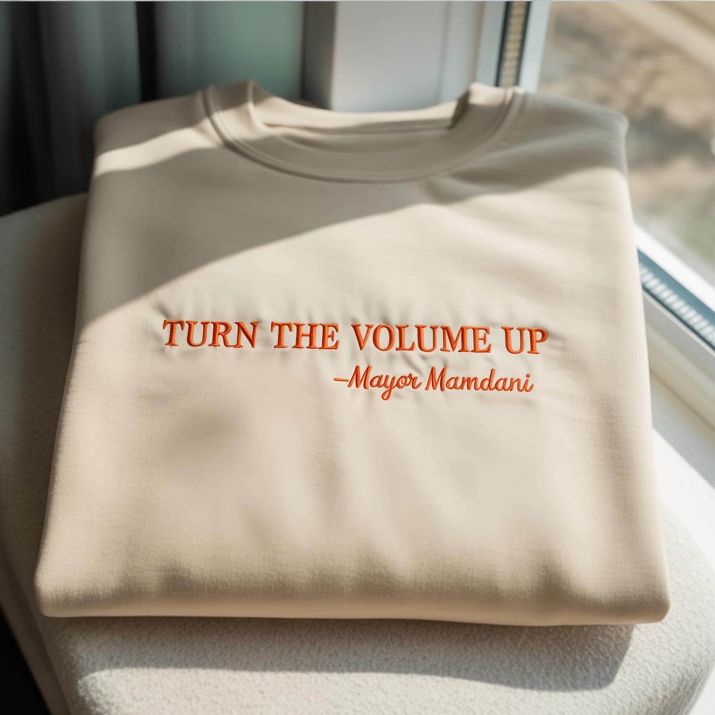 Embrodered Turn the Volume Up: Zohran Mamdani shirt, NYC Mayoral Race Victory Celebration Tee, Mayor Mamdani Sweatshirt, Progressive Shirt