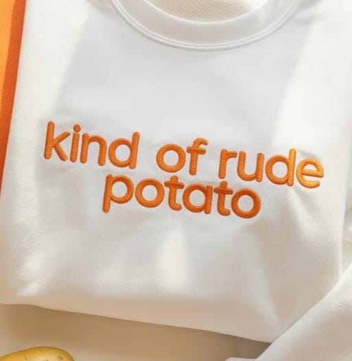 Embroidered Matching Thanksgiving Shirt, Funny Couple Shirt, Sweet Potato, Kind Of Rude Potato, Fall Season Husband Wife Gift, Humor Tee