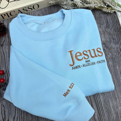 Christian Embroidered Sweatshirt, Christian Christmas Sweatshirt, Nativity Scene Sweatshirt, Christmas Jesus Nativity, Christmas Embroidery