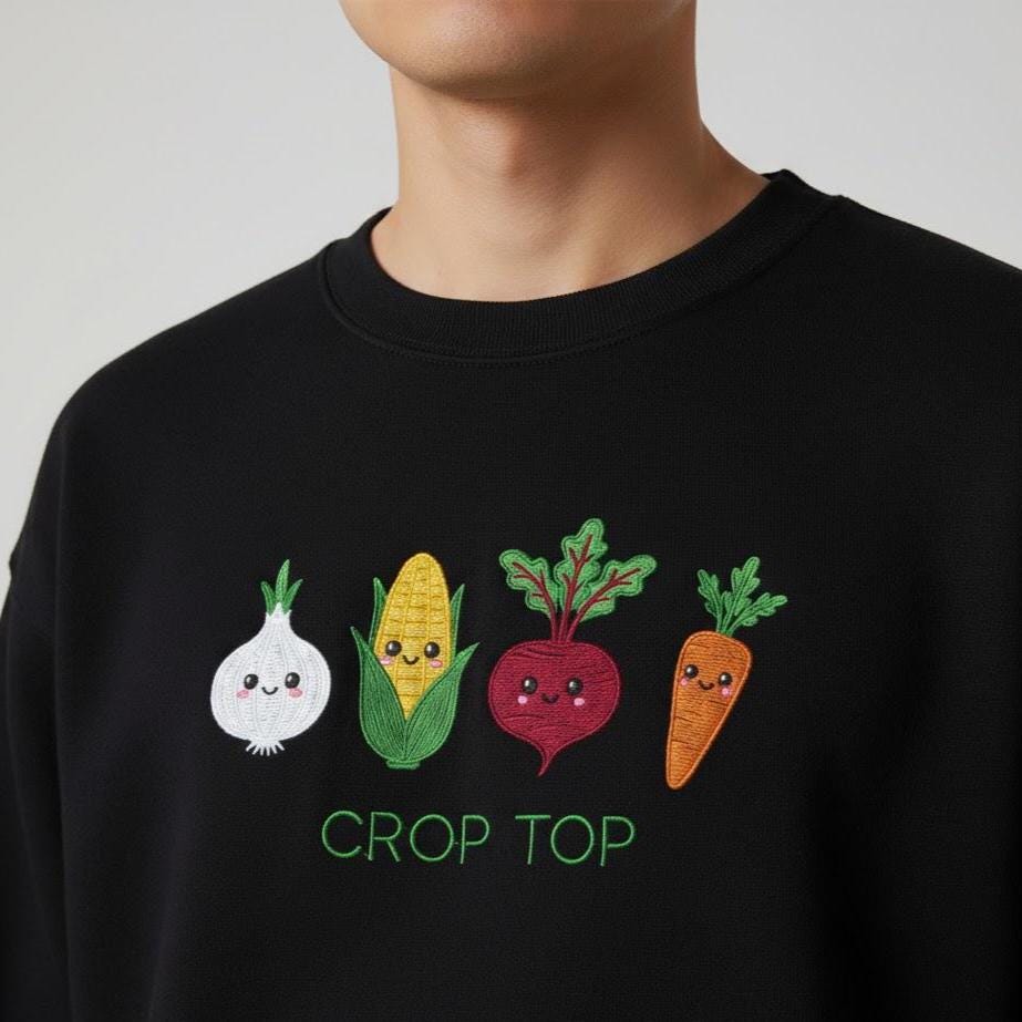 Embroidered Gardening Crop Top Sweatshirt | I’ll Be In My Office Shirt | Funny Plant Mom Gift Tee