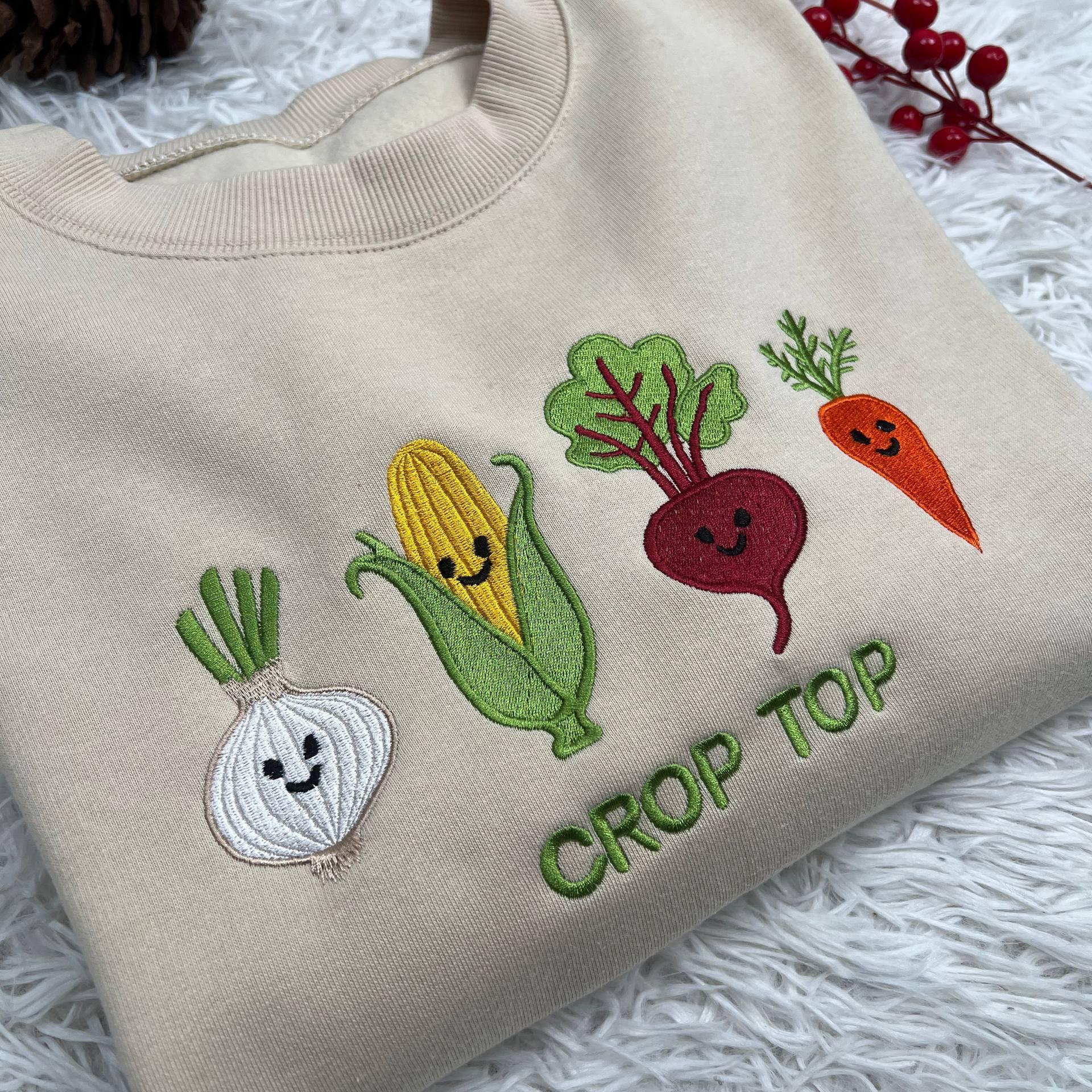 Embroidered Gardening Crop Top Sweatshirt | I’ll Be In My Office Shirt | Funny Plant Mom Gift Tee