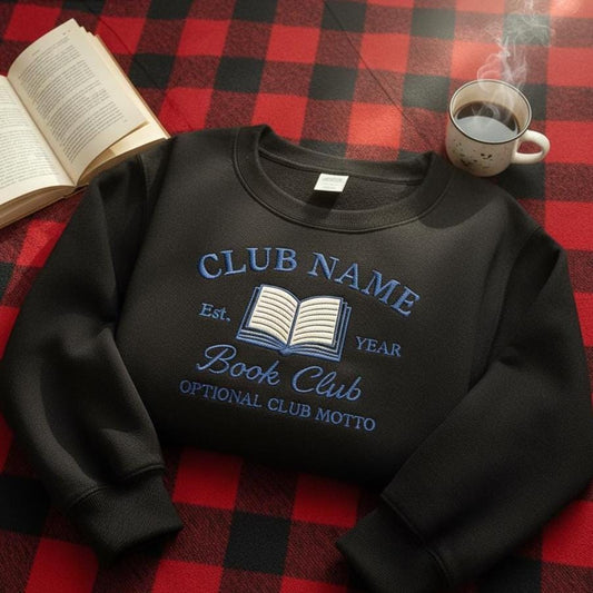 Embroidered Book Club Shirt | Personalized Reading Club Crewneck | Book Lover Gift | Bookish Sweatshirt