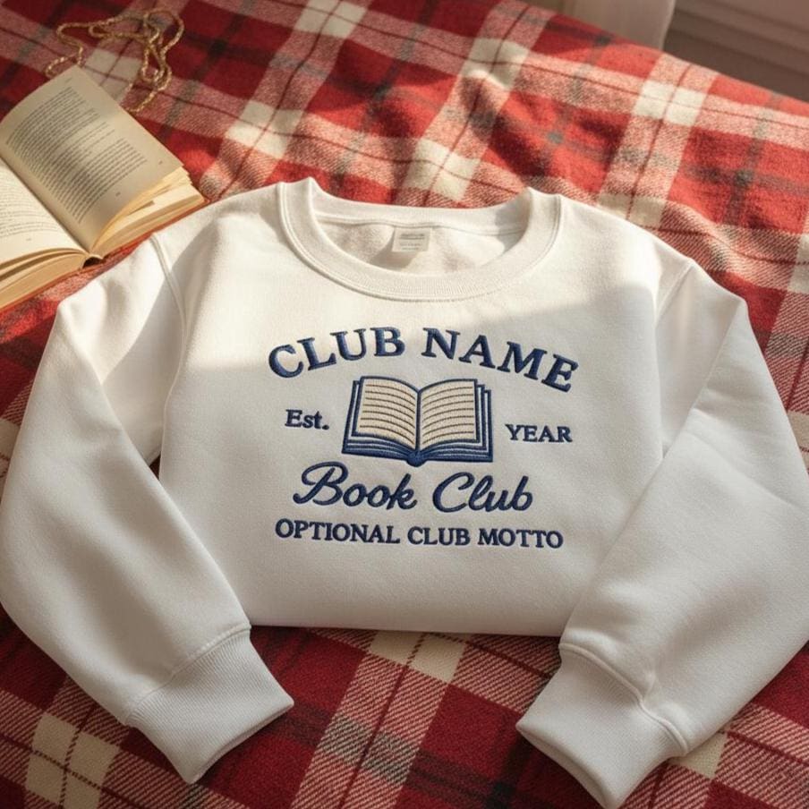 Embroidered Book Club Shirt | Personalized Reading Club Crewneck | Book Lover Gift | Bookish Sweatshirt