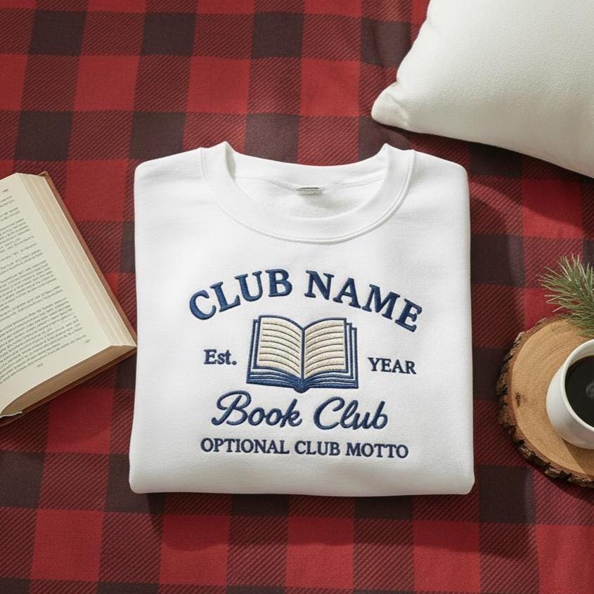 Embroidered Book Club Shirt | Personalized Reading Club Crewneck | Book Lover Gift | Bookish Sweatshirt