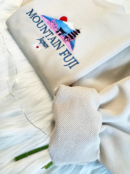 Japan Fuji Mountain Embroidered Sweatshirt