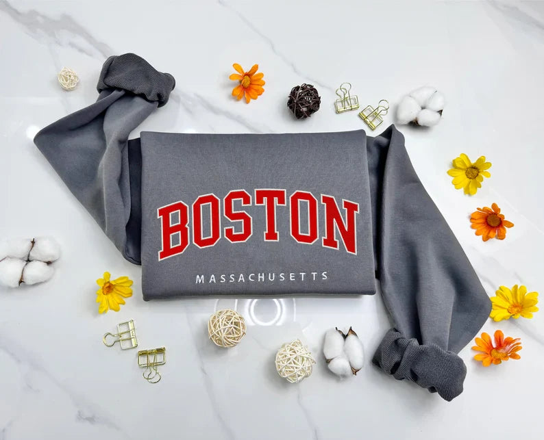 Custom Letter Embroidered Filled Varsity Sweatshirt