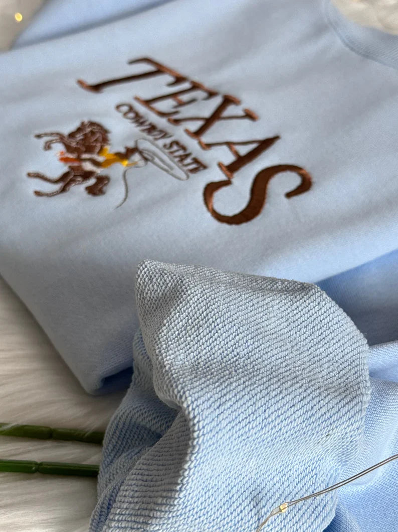 Embroidered Texas Cowboy Sweatshirt
