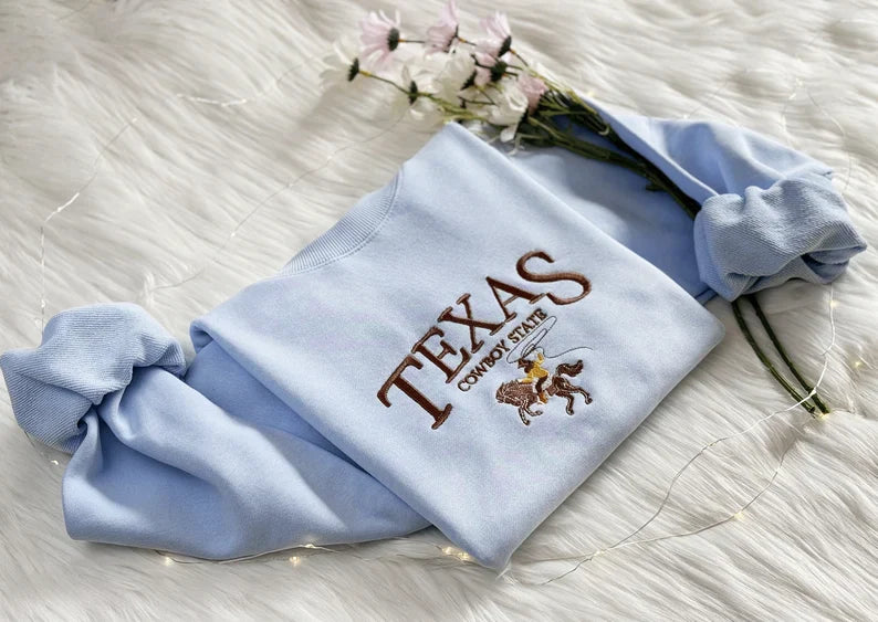 Embroidered Texas Cowboy Sweatshirt
