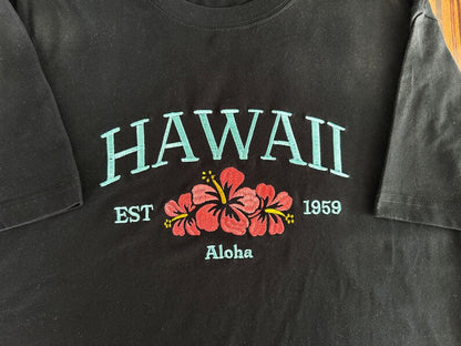 Embroidered Aloha State Honolulu Hawaii Shirt