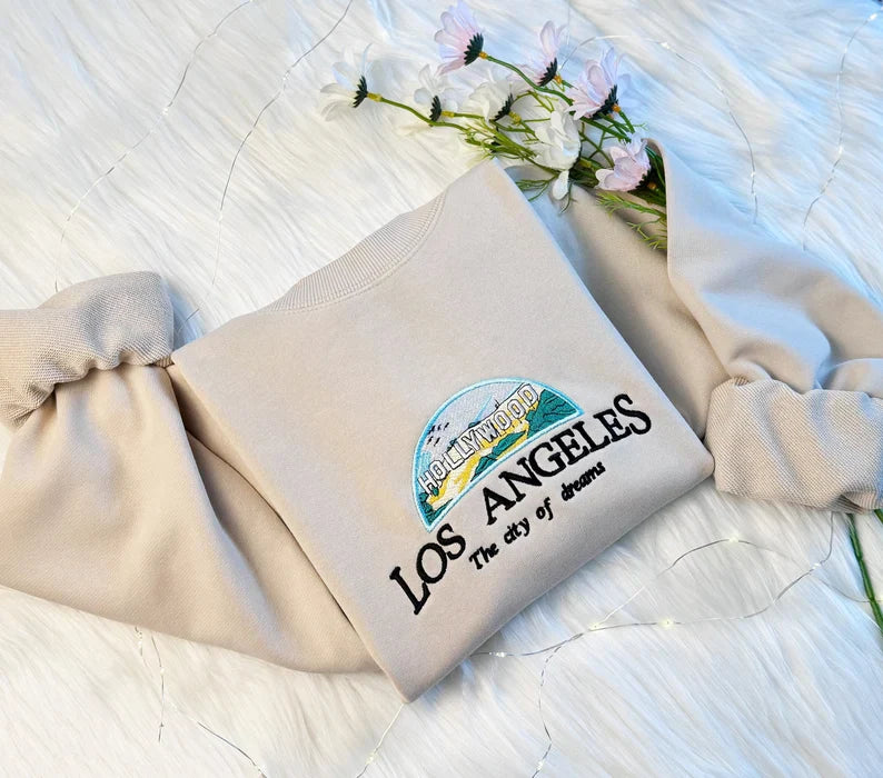 Embroidered Hollywood Los Angeles Sweatshirt