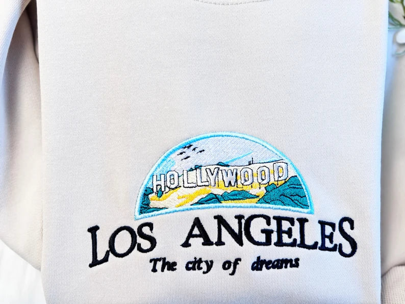 Embroidered Hollywood Los Angeles Sweatshirt
