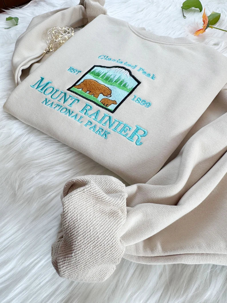 Embroidered Mount Rainier Sweatshirt