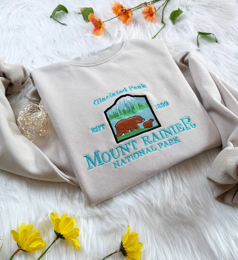 Embroidered Mount Rainier Sweatshirt