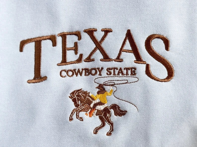 Embroidered Texas Cowboy Sweatshirt