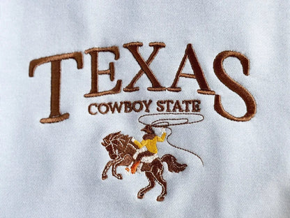Embroidered Texas Cowboy Sweatshirt