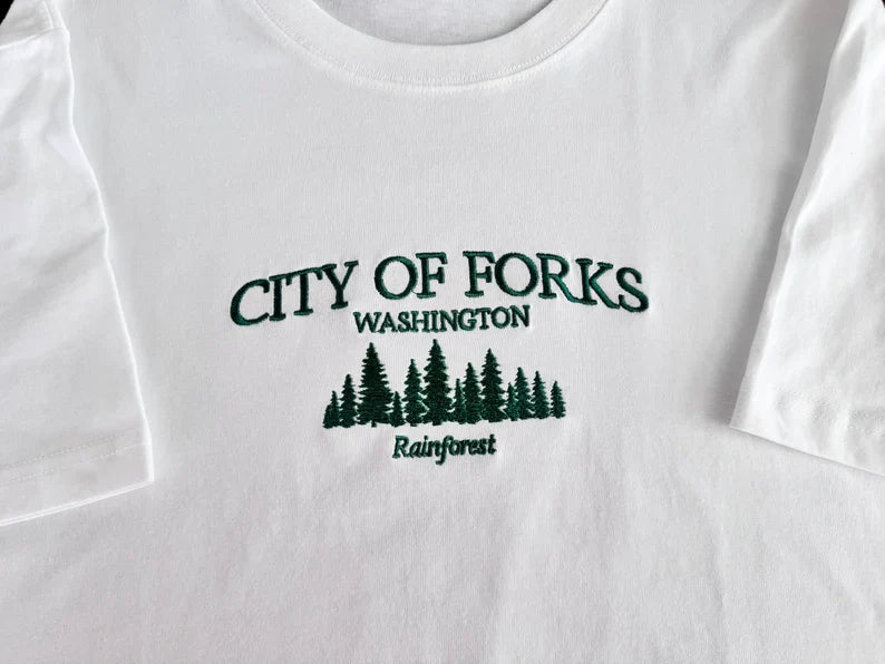 City of Forks Embroidered Washington Shirt