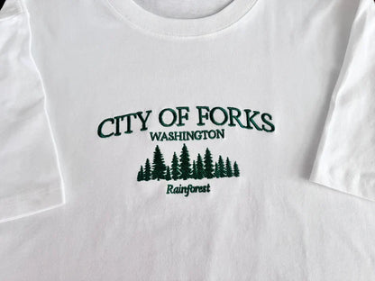 City of Forks Embroidered Washington Shirt