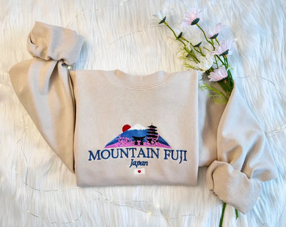 Japan Fuji Mountain Embroidered Sweatshirt