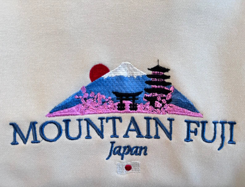 Japan Fuji Mountain Embroidered Sweatshirt