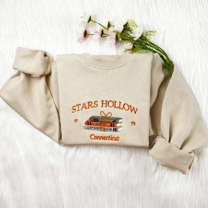 Stars Hollow Connecticut Style Embroidered Gilmore Girls Merch Sweatshirt